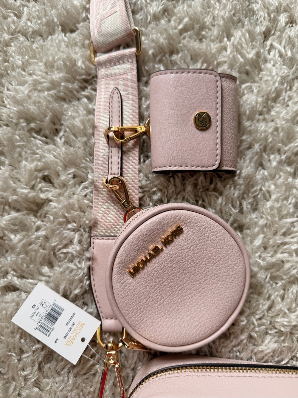 Michael Kors Blush Pink Pebbled Leather Crossbody with Coin Pouch - Picture 2 of 9